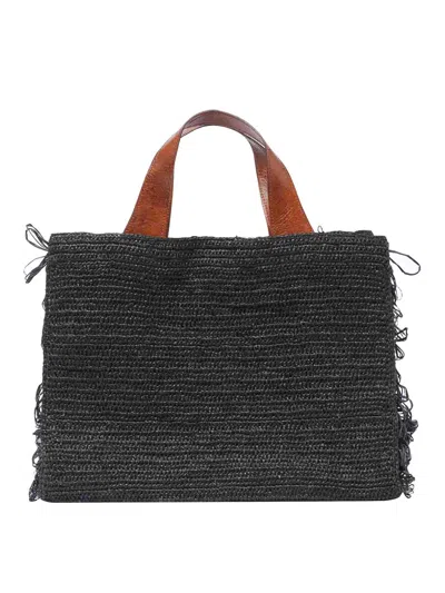 Ibeliv Tea Onja Tote Bag Magnetic Open Pocket In Black