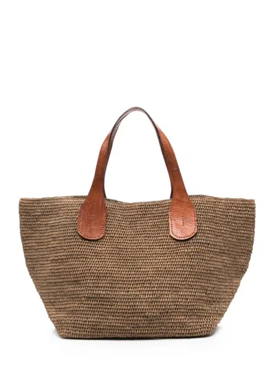Ibeliv Tokyo Ii Raffia Tote Shoulder Bag In Sand