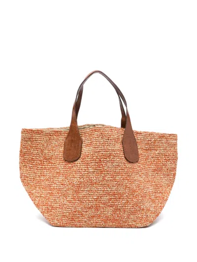 Ibeliv Tokyo Raffia Tote Bag In Orange