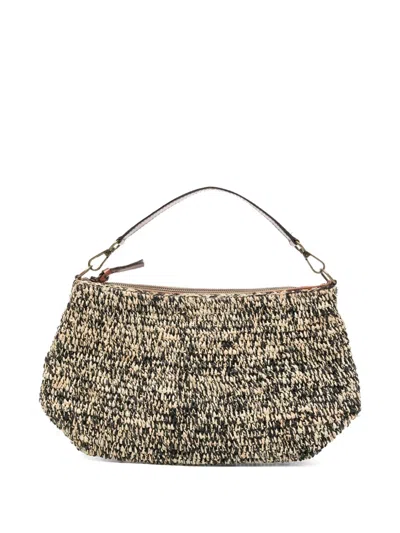 Ibeliv Trim-leather Woven Shoulder Bag In Multi