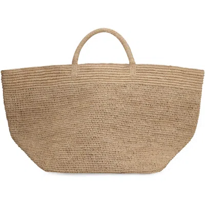 Ibeliv Vanilla Raffia Tote Bag In Beige