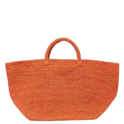 Ibeliv Vanilla Raffia Tote In Orange