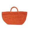 Ibeliv Vanilla Tote Bag In Orange Raffia In Orange