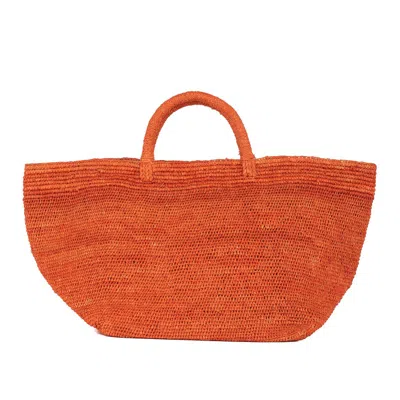 Ibeliv Vanilla Tote Bag In Orange Raffia
