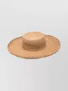 Ibeliv Wide-brimmed Straw Hat Scallop Edge In Brown