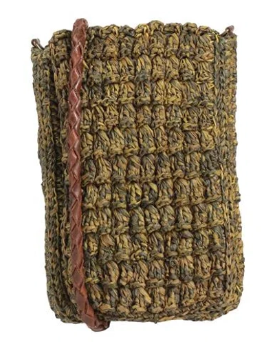 Ibeliv Woman Cross-body Bag Military Green Size - Natural Raffia