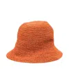 Ibeliv Womens Andao Tea Raffia Cloche Hat In Orange