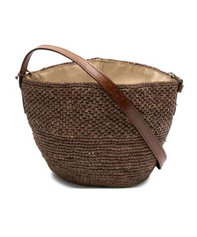 Ibeliv Woven Basket Bag In Brown