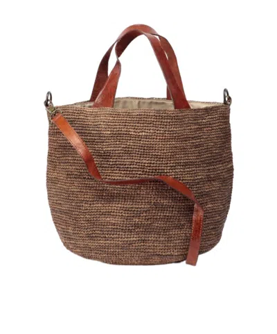 Ibeliv Woven Basket Tote In Brown