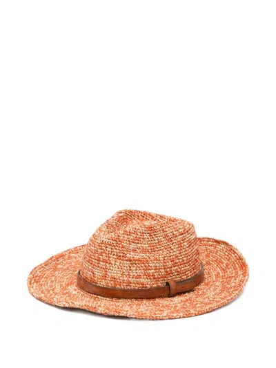 Ibeliv Woven Fedora Hat In Orange