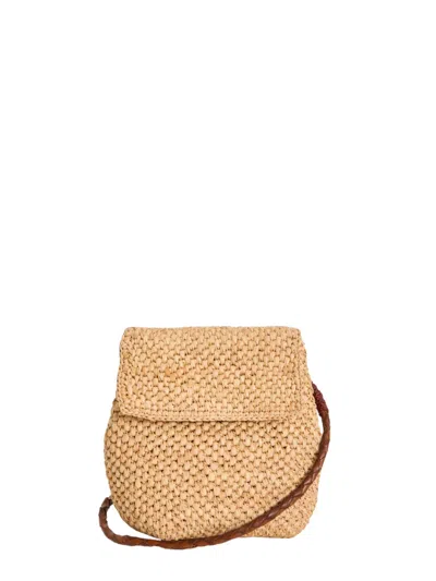 Ibeliv Woven Flap Crossbody Bag In Brown