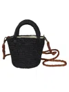 Ibeliv Woven Raffia Bucket Minibag In Black