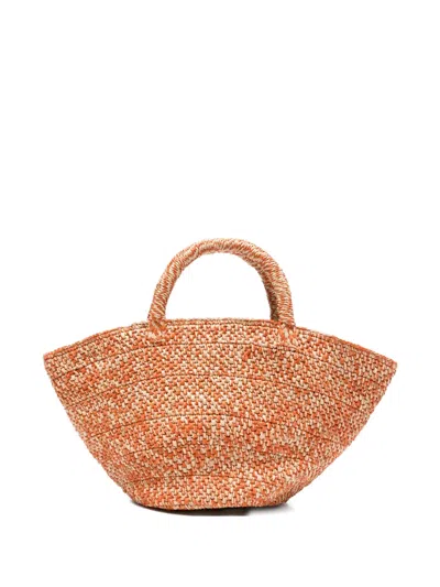 Ibeliv Woven Raffia Tote Bag In Orange