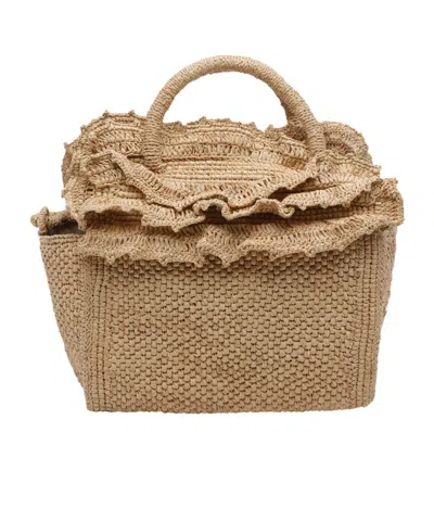 Ibeliv Woven Shoulder Bag In Brown