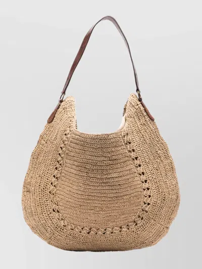 Ibeliv Woven Texture Shoulder Bag With Single Strap In Sand