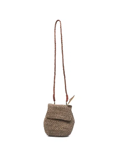 Ibeliv Zaz Woven Cross Body Bag In Brown