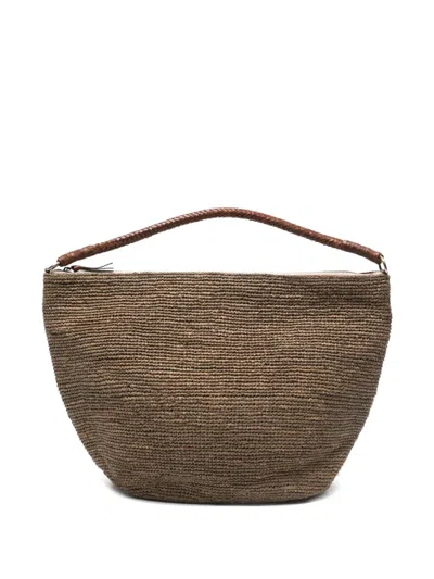 Ibeliv Zipped Braided-strap Beach Bag In Brown