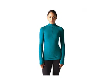 Ibex Women's Woolies Pro Tech 1/4 Zip In Lake Effect
