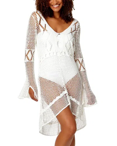 Ibiza High Low Crochet Cover-up Dress In White