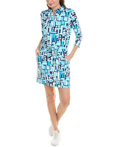 Ibkul 3/4-sleeve Drawstring Dress In Blue