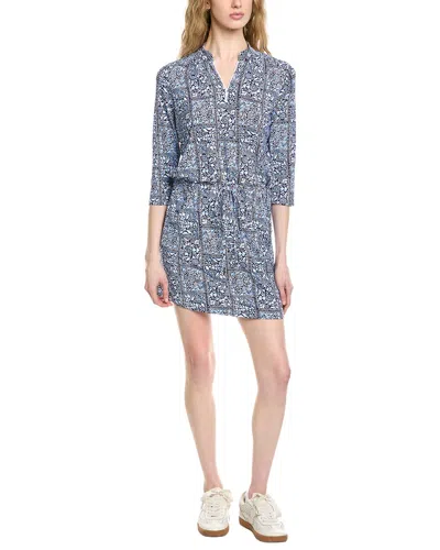 Ibkul 3/4-sleeve Drawstring Dress In Blue