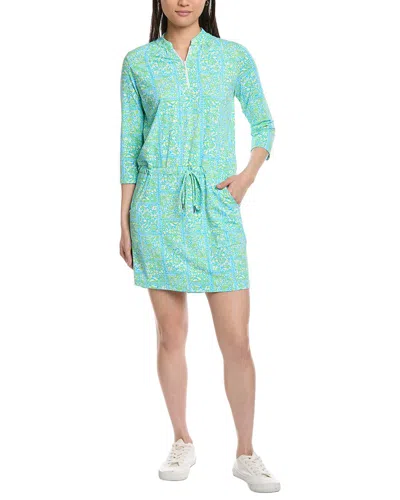 Ibkul 3/4-sleeve Drawstring Dress In Blue