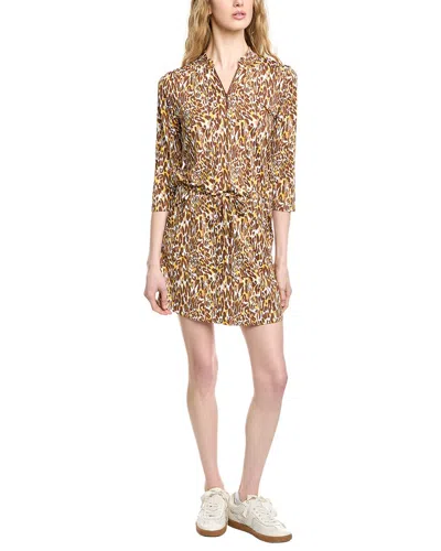 Ibkul 3/4-sleeve Drawstring Dress In Brown