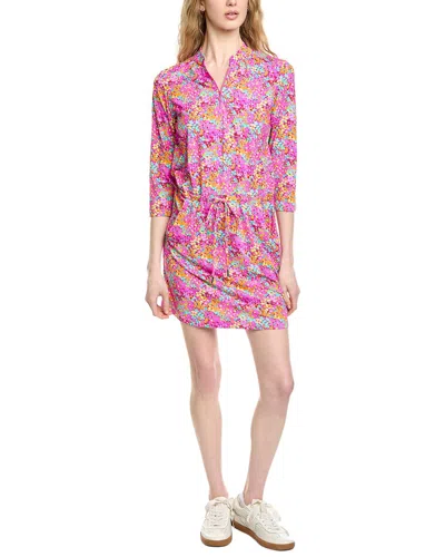 Ibkul 3/4-sleeve Drawstring Dress In Multi