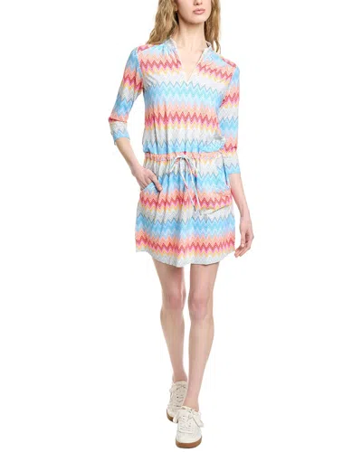 Ibkul 3/4-sleeve Drawstring Dress In Multi