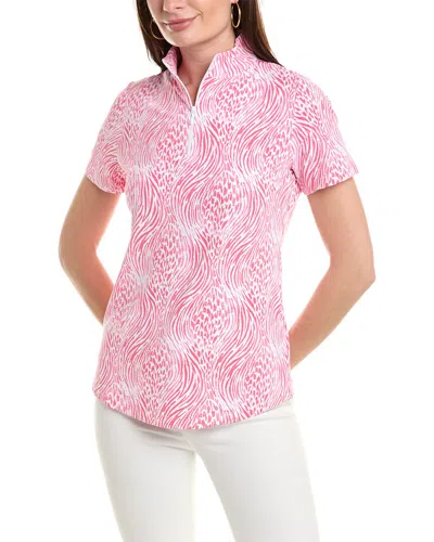 Ibkul Alena Print Mock Neck Top In Pink