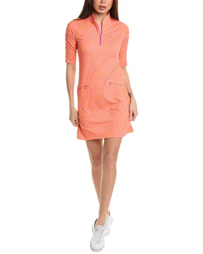 Ibkul Elbow-sleeve Shift Dress In Orange