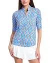 Ibkul Elbow Sleeve Top In Blue