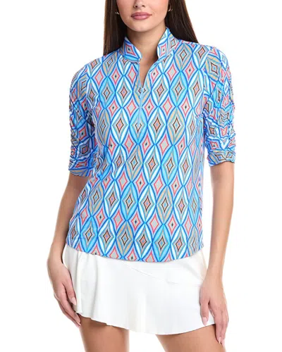 Ibkul Elbow Sleeve Top In Blue