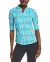 Ibkul Elbow Sleeve Top In Blue