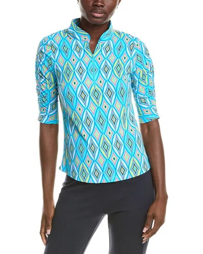 Ibkul Elbow Sleeve Top In Blue