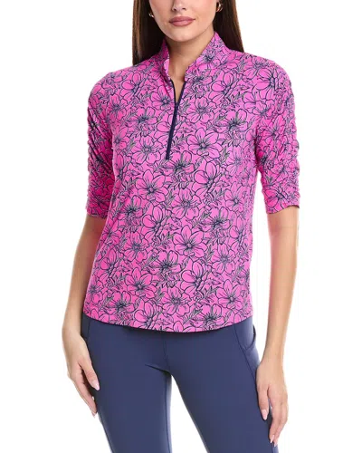 Ibkul Elbow Sleeve Top In Pink