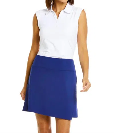 Ibkul Faux Wrap Skirt In Navy In Blue