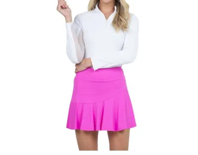 Ibkul Flounce Mini Skort In Hot Pink