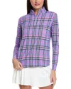 Ibkul Judith Long Sleeve Mock Neck Top In Purple