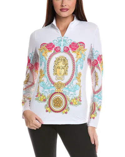 Ibkul Lala Long Sleeve Mock Neck Top In White