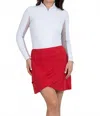 Ibkul Layered Tulip Skort In Red