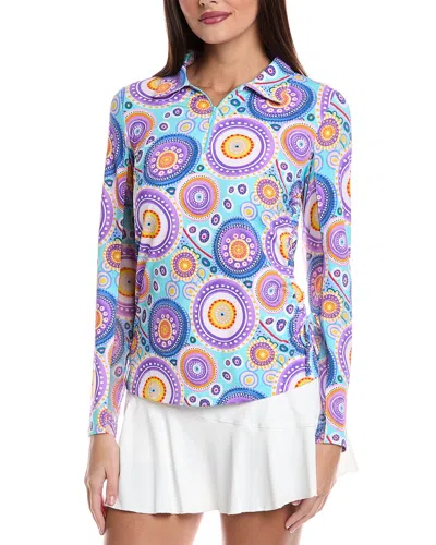 Ibkul Leona Long Sleeve Polo Shirt In Blue
