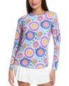 Ibkul Leona Long Sleeve Mock Neck Top In Multi