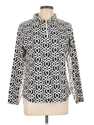 Pre-owned Ibkul Long Sleeve Blouse In Black