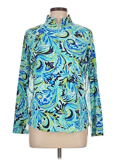 Pre-owned Ibkul Long Sleeve Blouse In Blue