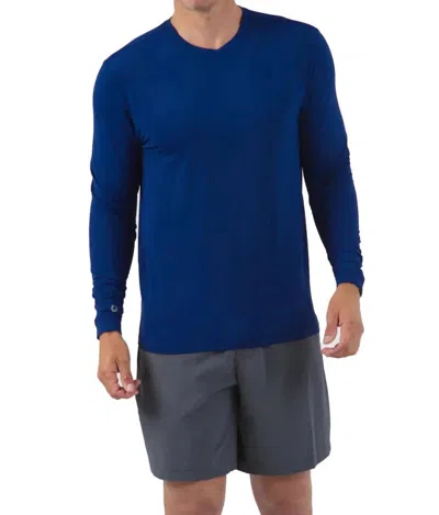 Ibkul Long Sleeve Crew Top In Ink In Blue