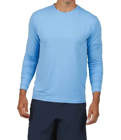 Ibkul Long Sleeve Crew Top In Periwinkle In Blue