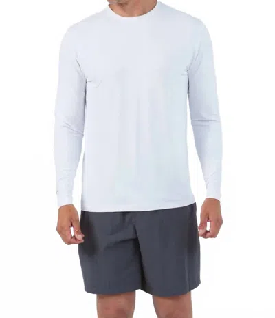 Ibkul Long Sleeve Crew Top In White In Multi