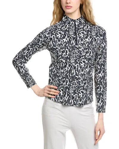 Ibkul Long Sleeve Mock Neck Top In Black