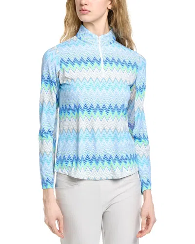 Ibkul Long Sleeve Mock Neck Top In Blue